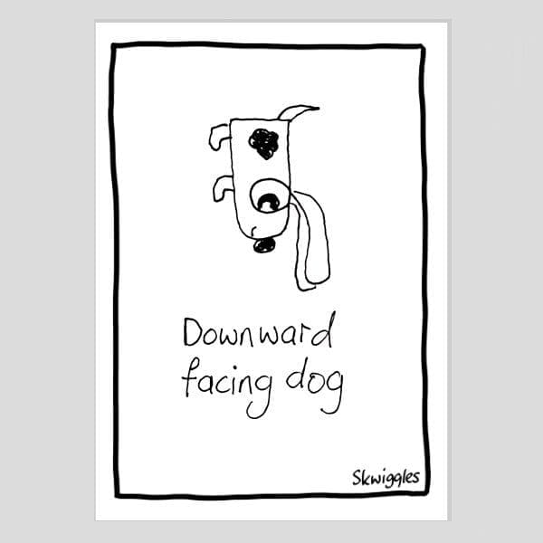 Downward Facing Dog A4 Poster