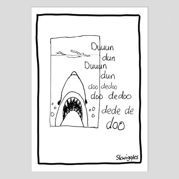 Jaws Theme A4 Poster