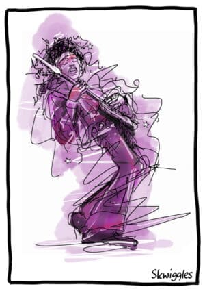 Jimi Hendrix A3 Colour Print