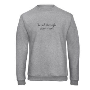 Lyrics - Bruce Springsteen - You Can't Start A Fire Without A Spark  - Unisex - Medium  - Sweatshirt- Light Grey -
