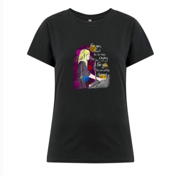 Christine McVie -  Fleetwood Mac - Female - Large  - T Shirt  - Black - Coloured Image
