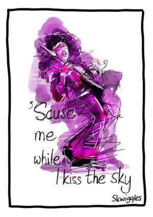 Jimi Hendrix - Purple Haze - Colour - A4 Print