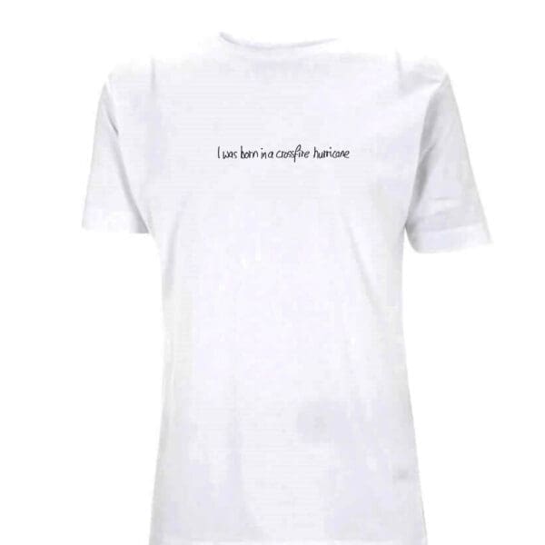 Lyrics - Jumpin' Jack Flash - Rolling Stones - Male - Large  - T Shirt  - White
